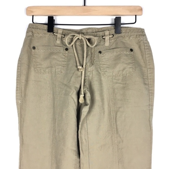 AMERICAN RAG Linen Drawstring Pants Lagenlook Minimalist Lounge Y2K Style Size 1 - Picture 3 of 9